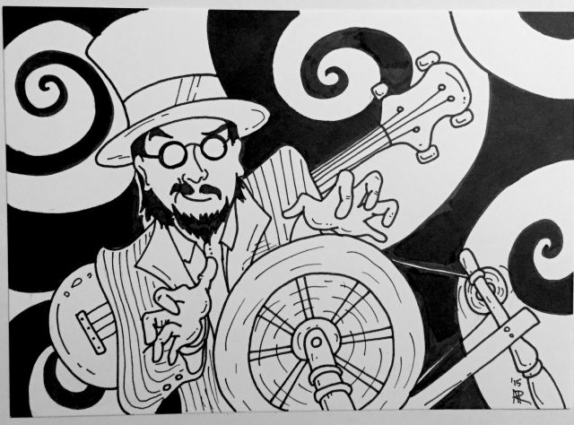 Les Claypool at a Spinning Wheel