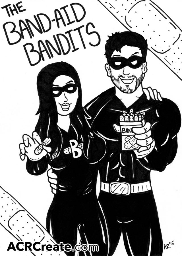 The Band-Aid Bandits Custom Cartoon Drawing
