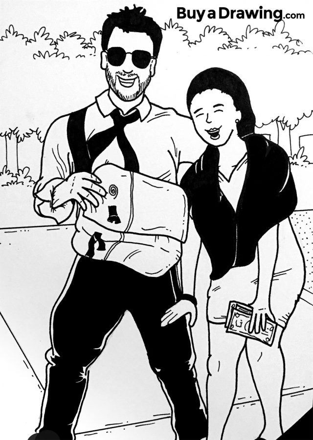 A Wedding Drawing Photo Gift