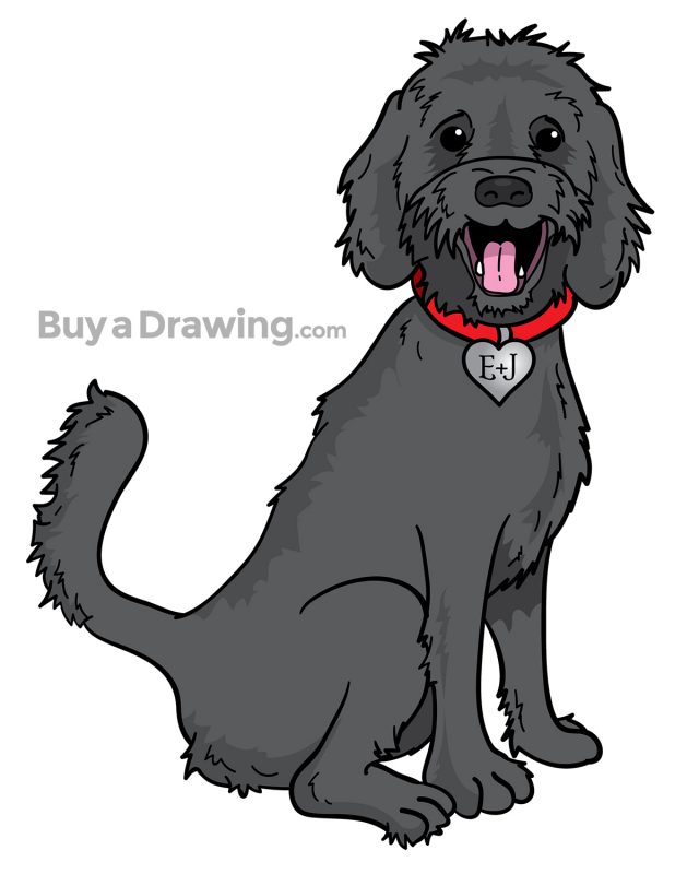 Custom Drawing Caricature of a Pet Dog