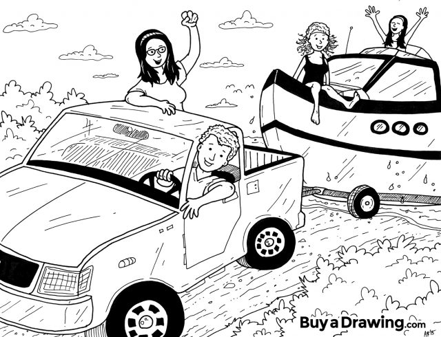 Cartoon Drawing Inspired by “Buy Me a Boat” by Chris Janson
