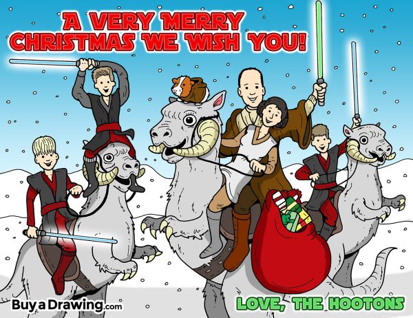 star-wars-christmas-card-custom-cartoon-drawing