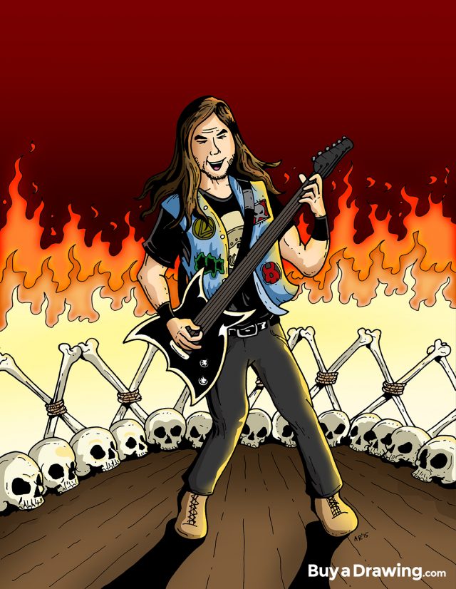 Draw Me as a Rock Star – A Cartoon Rockstar Caricature