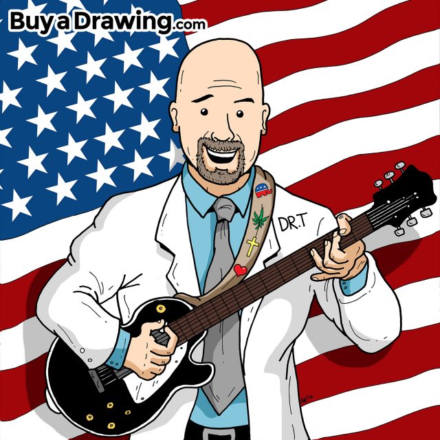 Cartoon Caricature for DR. T’s CD Cover