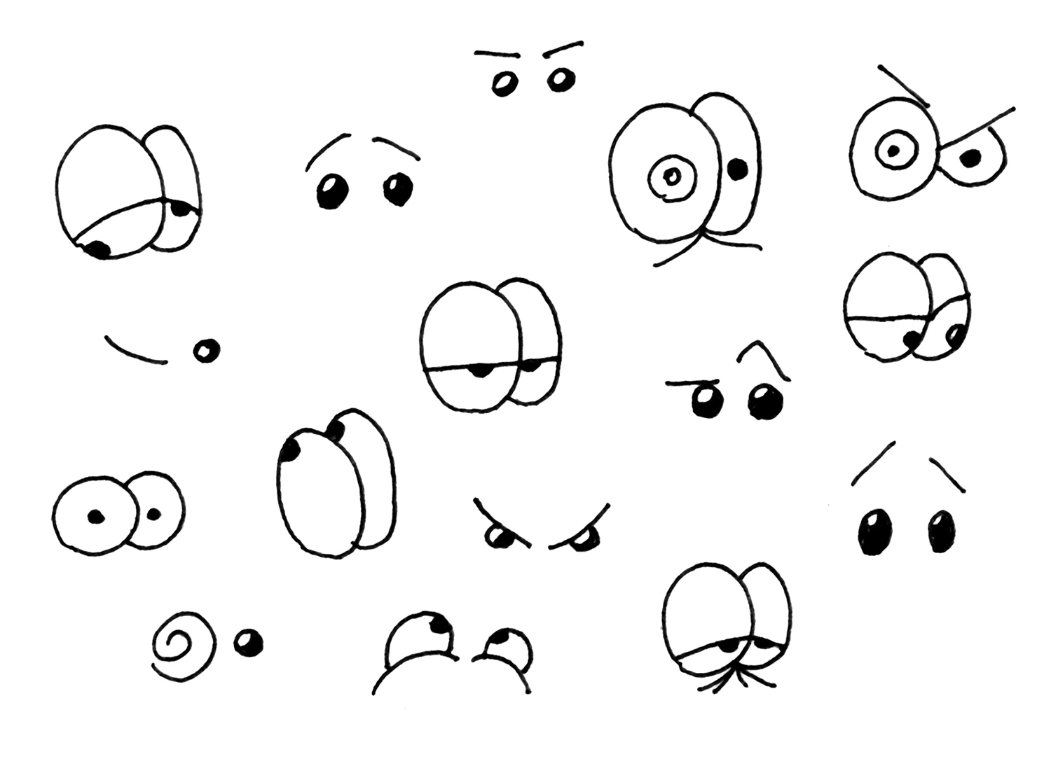 how to draw cartoon people eyes