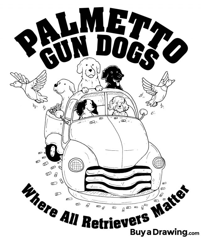 Cartoon Retriever Dogs Shirt Illustration –