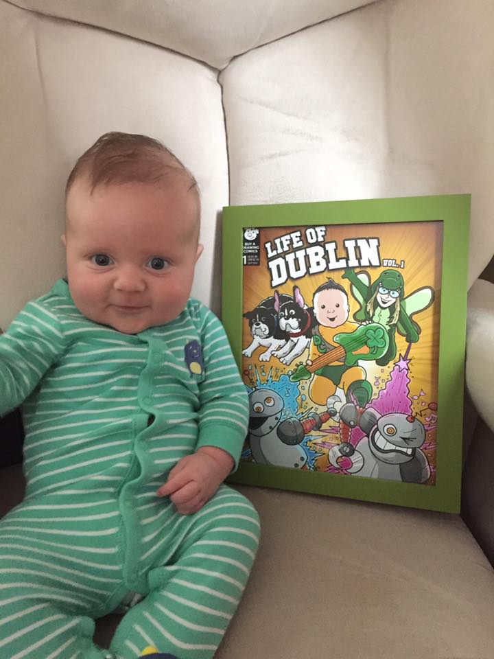 Baby Dublin with Life of Dublin Cartoon Drawing