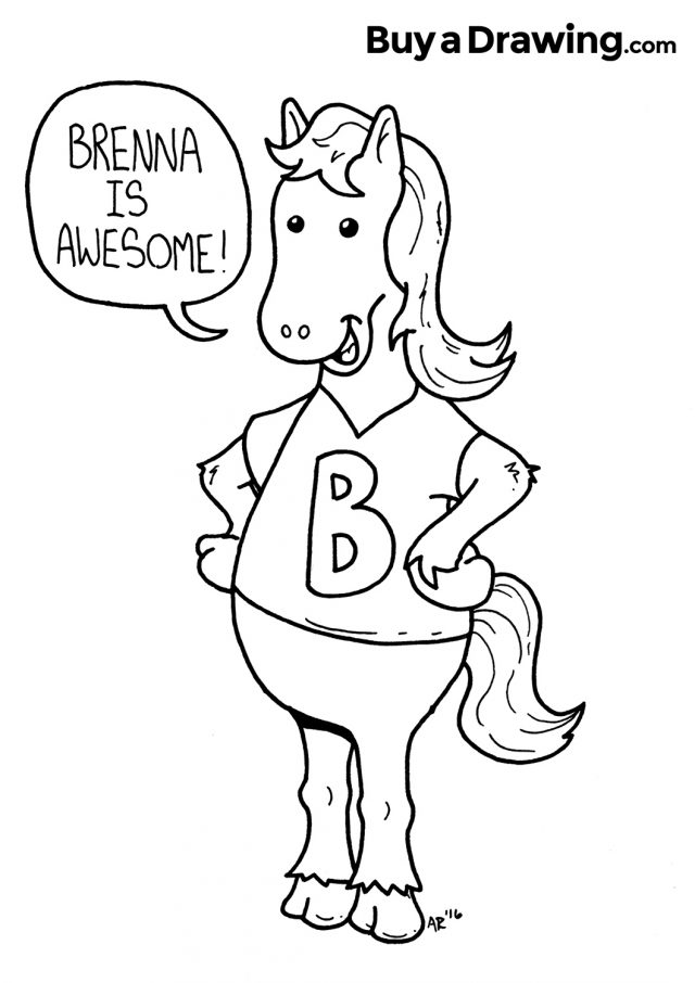 A Simple Cartoon Horse for Brenna