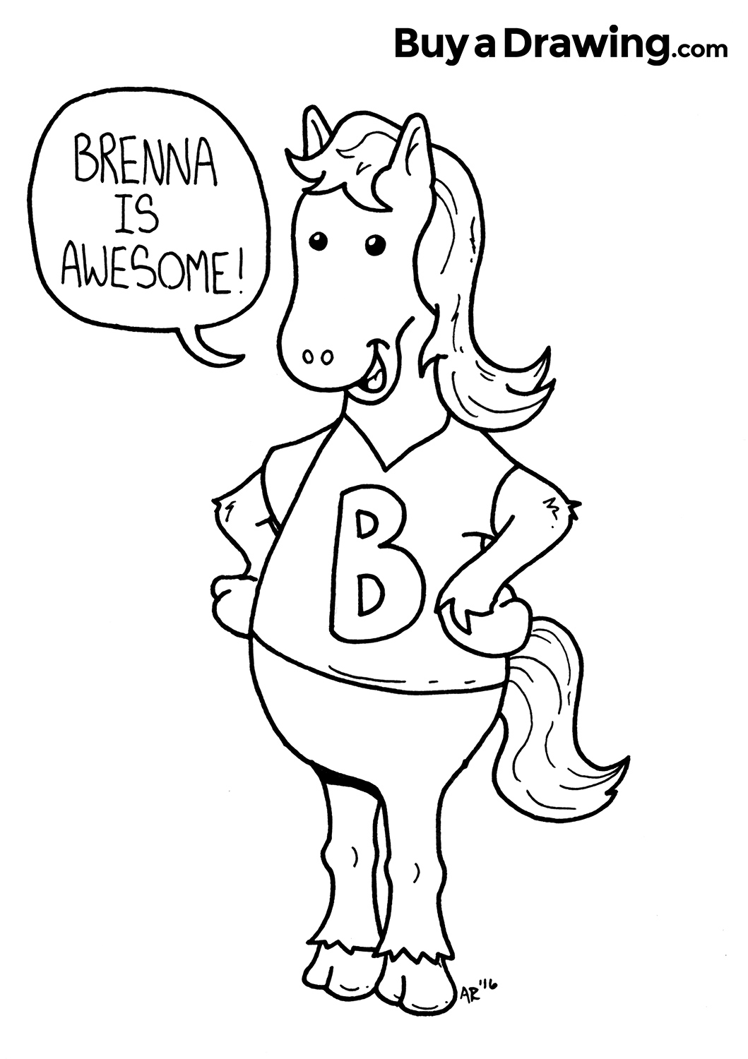 A Simple Cartoon Horse for Brenna