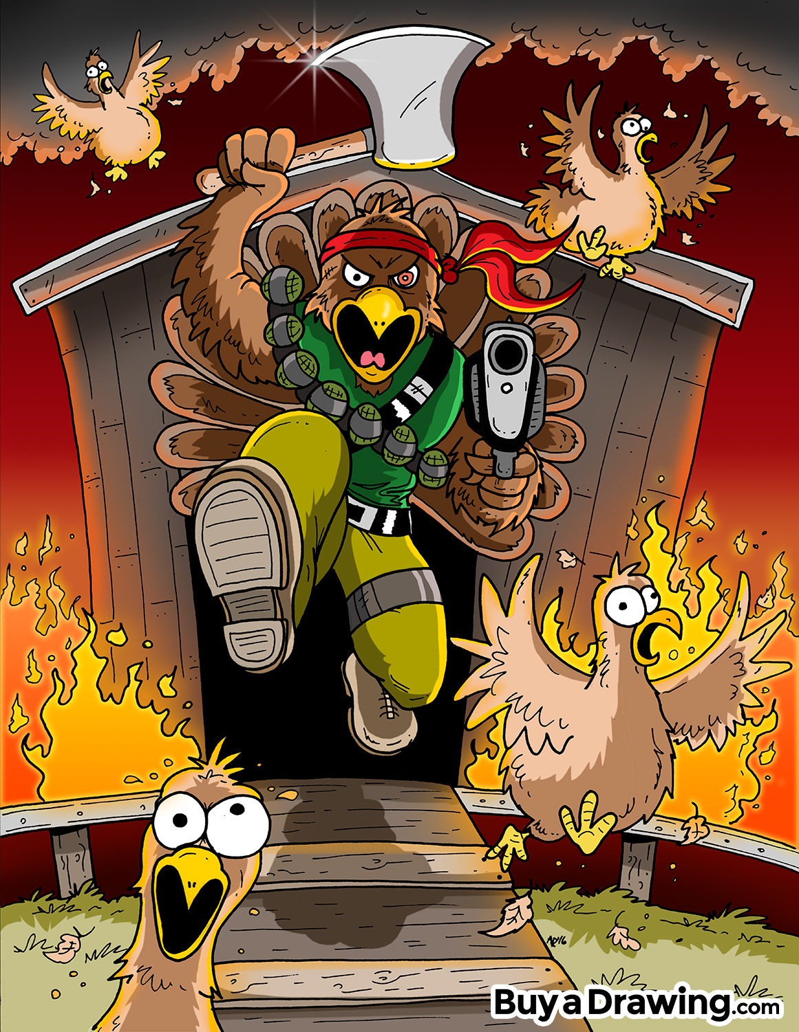 The Turkey That Went Bad Cartoon Drawing